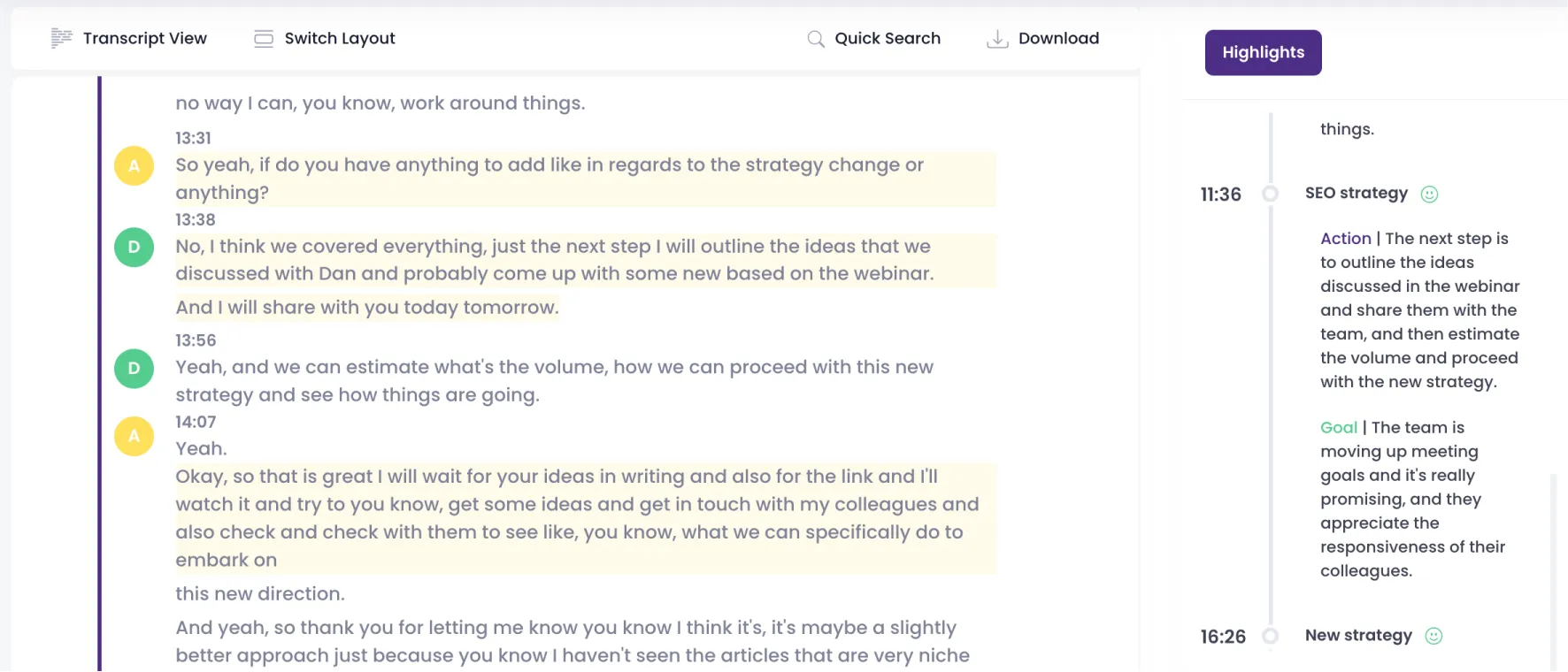 meeting recording timestamps