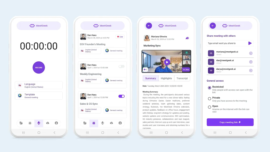 meetgeek mobile app