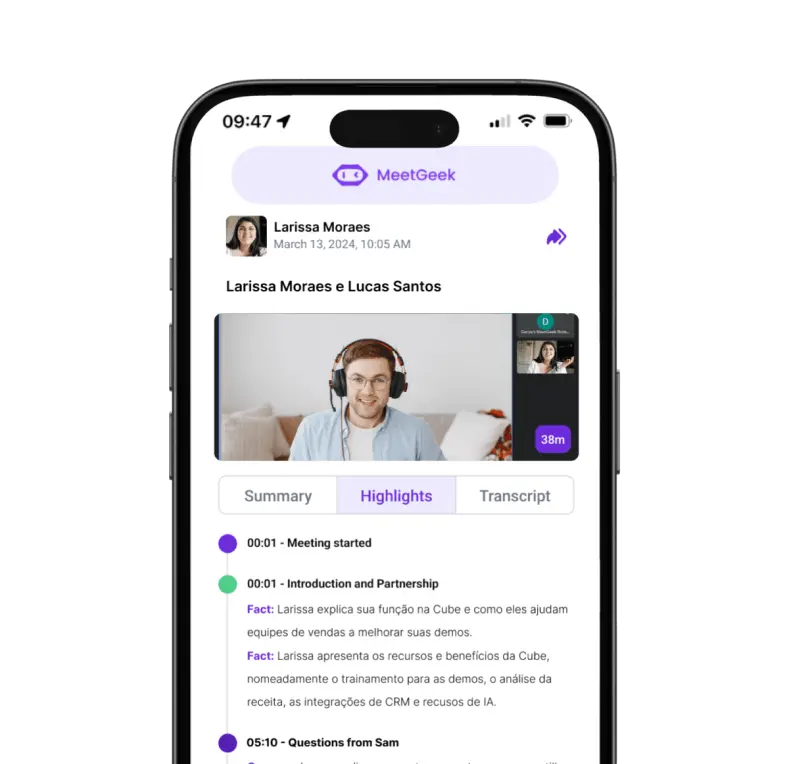 MeetGeek Mobile App MeetGeek AI Notes Taker