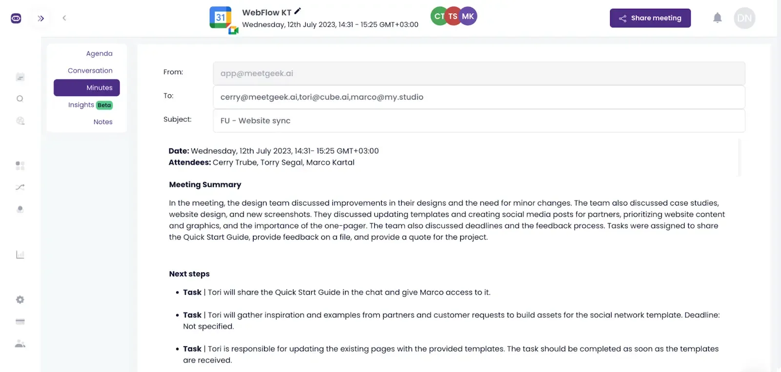 ai meeting minutes