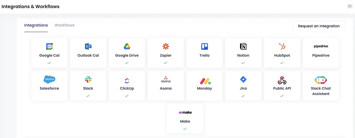 MeetGeek's integrations