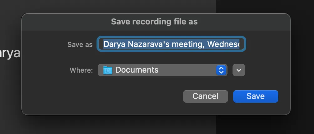 webex recording placement