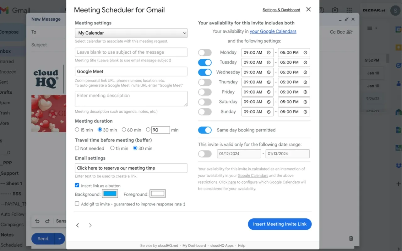 Meeting Scheduler extension