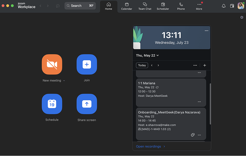 zoom meeting history app