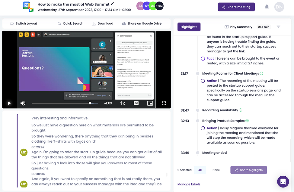 webinar recording with meetgeek