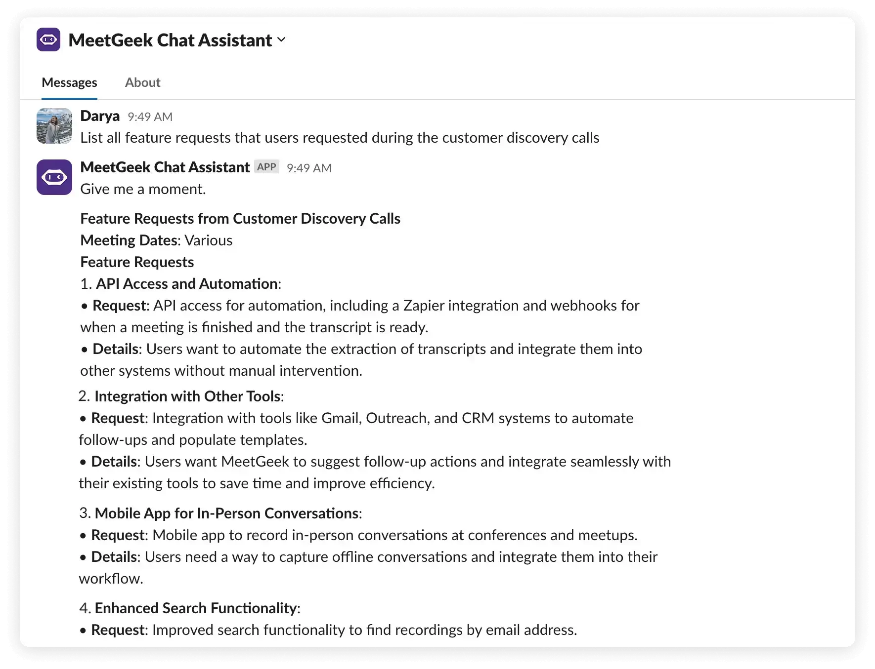 chat with virtual meetings