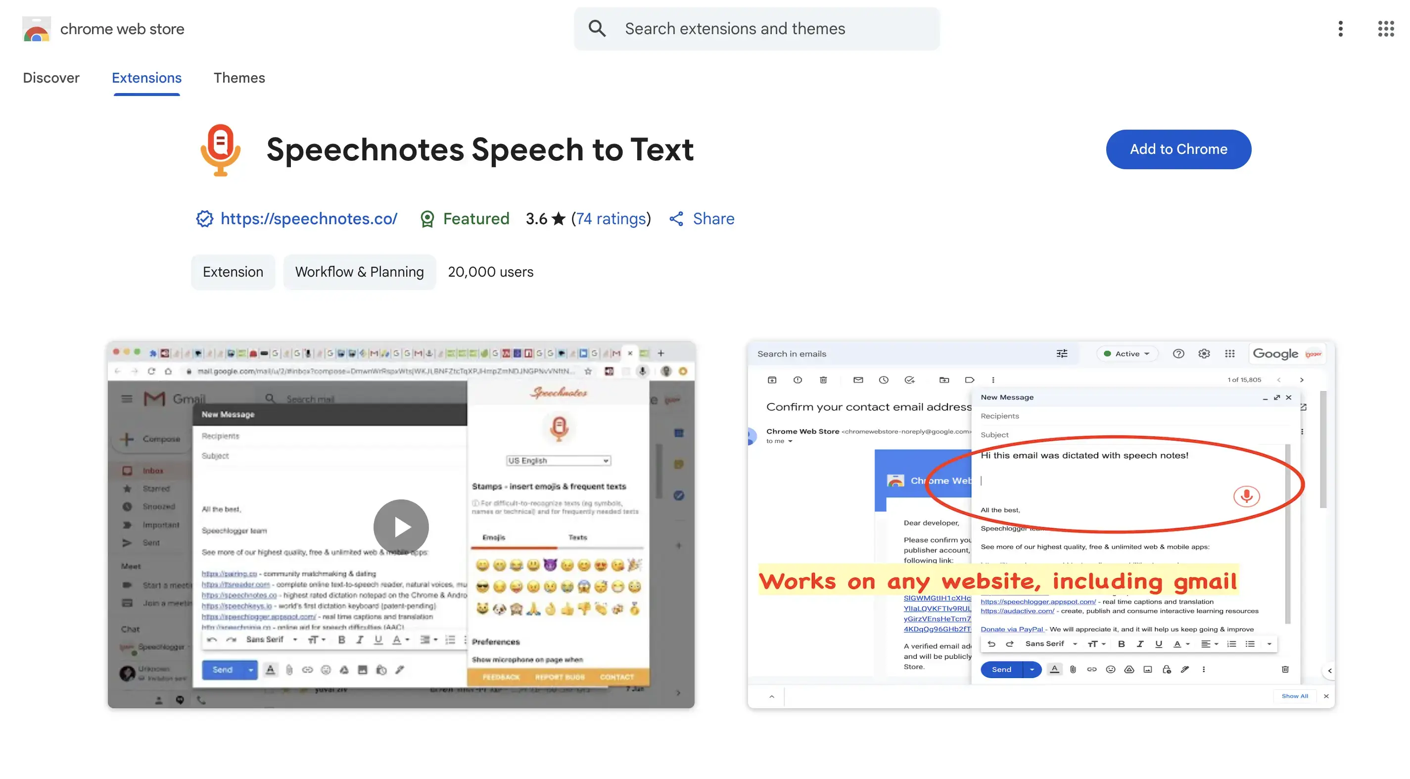 Speechnotes Chrome Extension