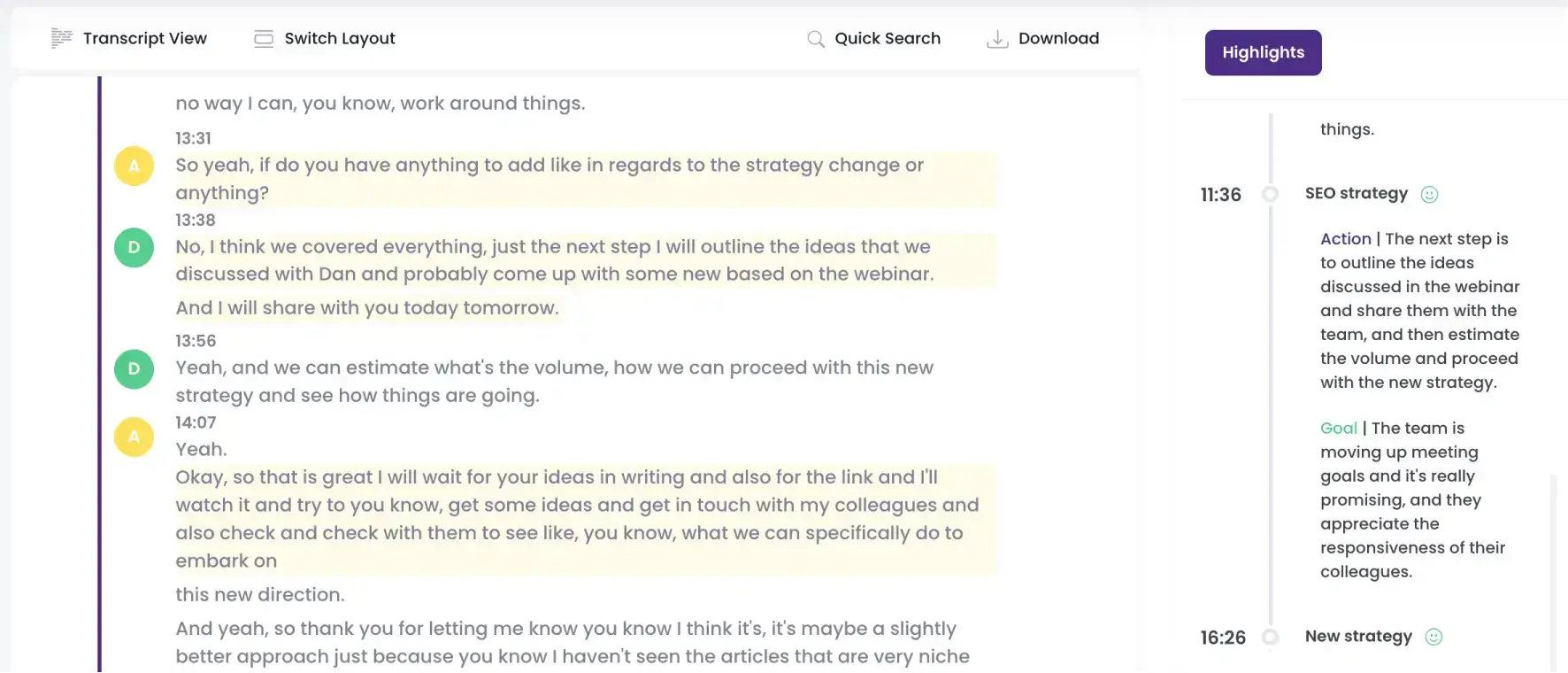 meeting recording timestamps