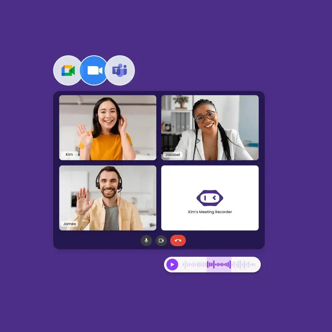 People on the video call and share meeting minutes with the team