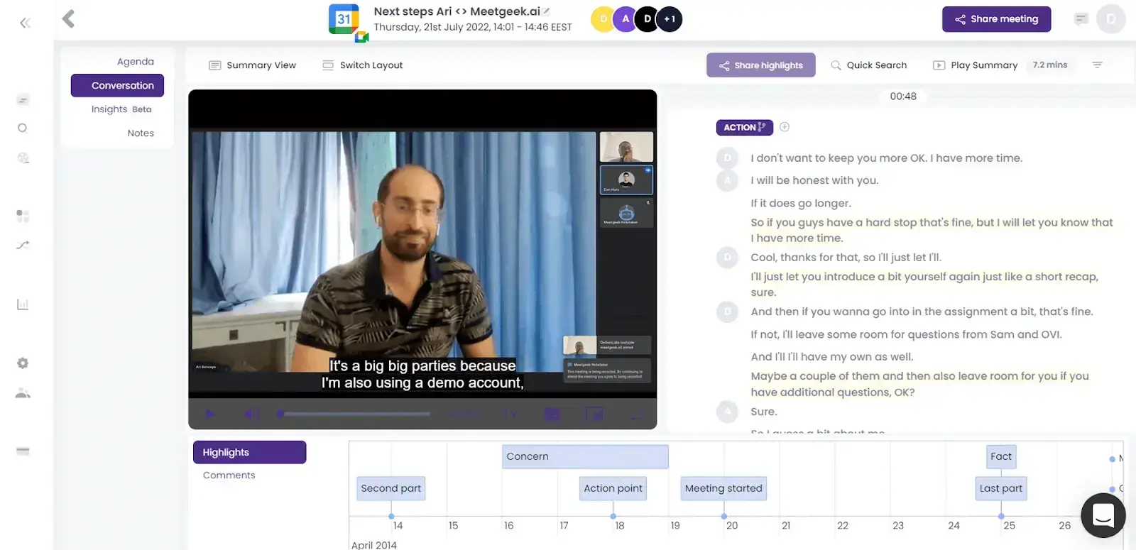 It can be hard to stay in touch with the entire sales organization and attend every single meeting. That's why we created MeetGeek, the tool that will allow you to be in the loop without compromising your productivity! Try it today!