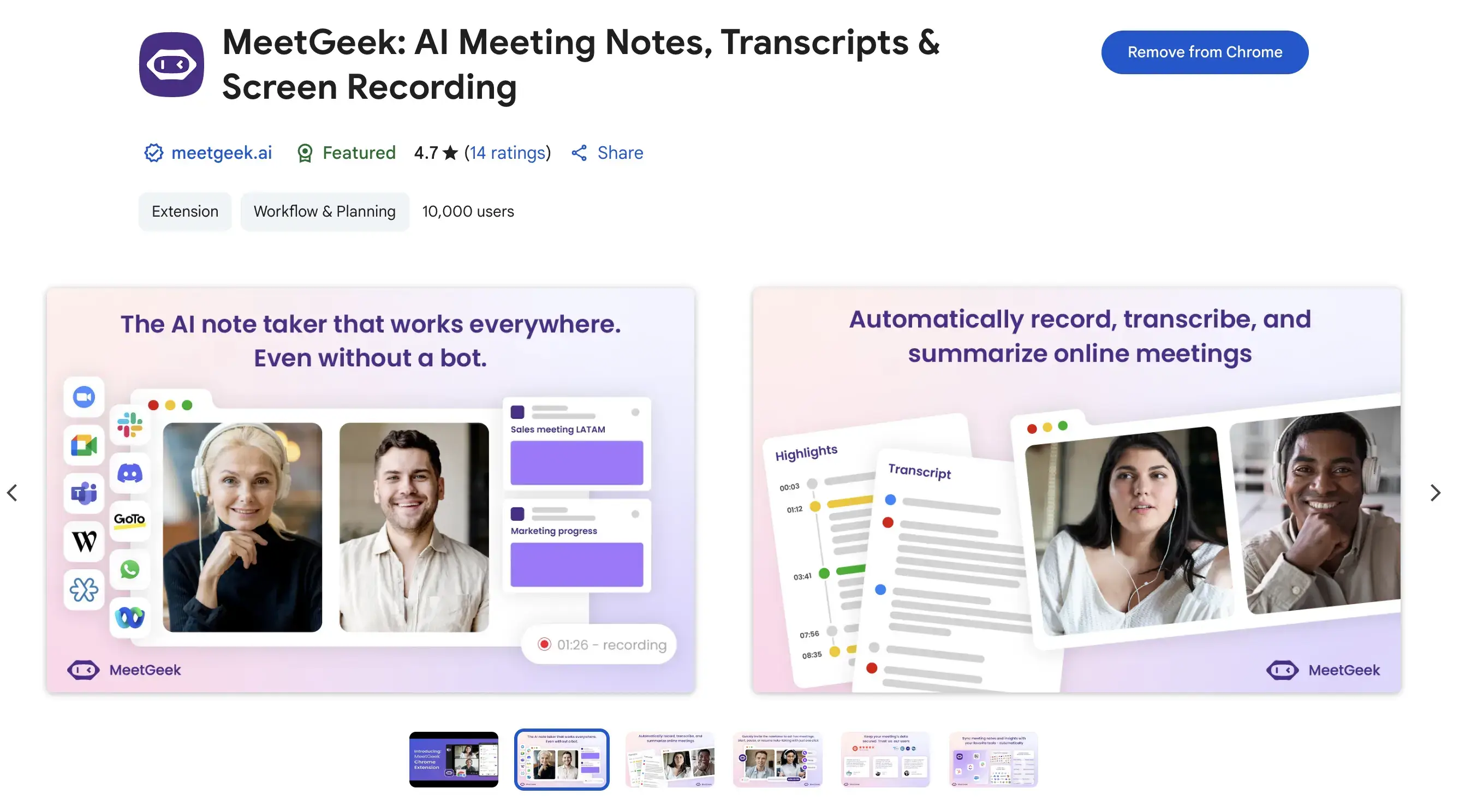 meetgeek chrome audio capture extension