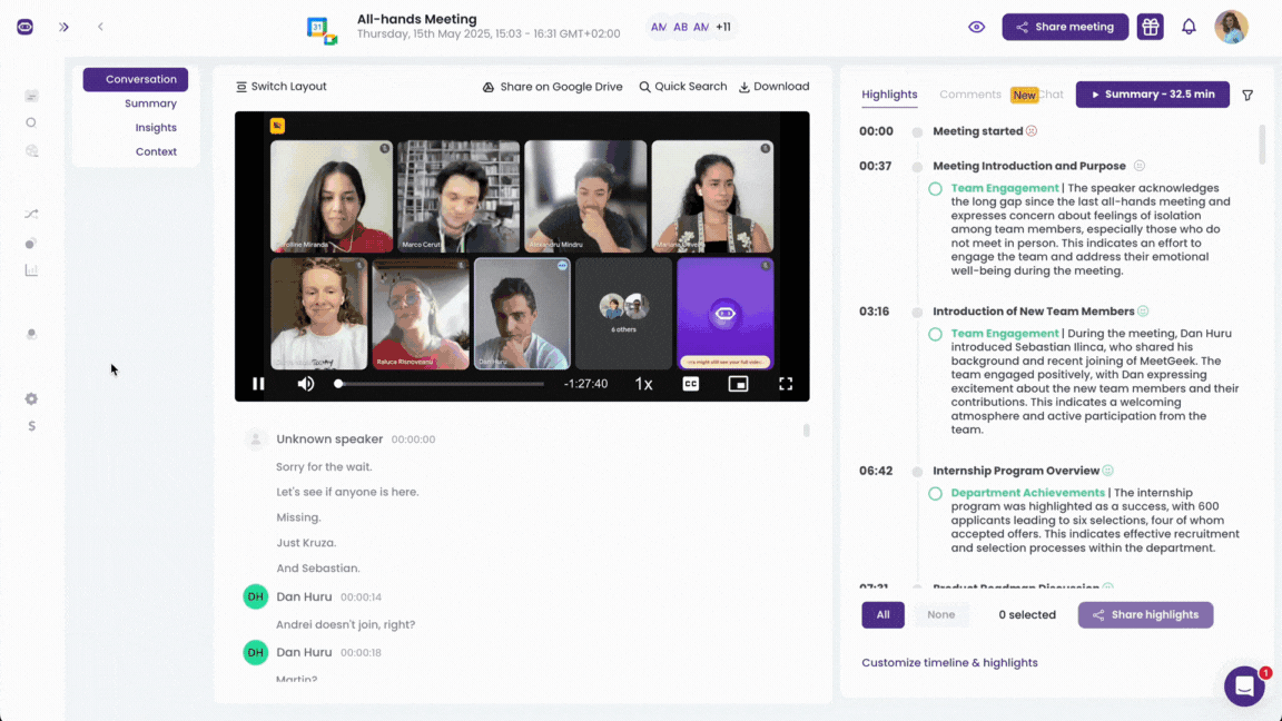 meetgeek conversational intelligence