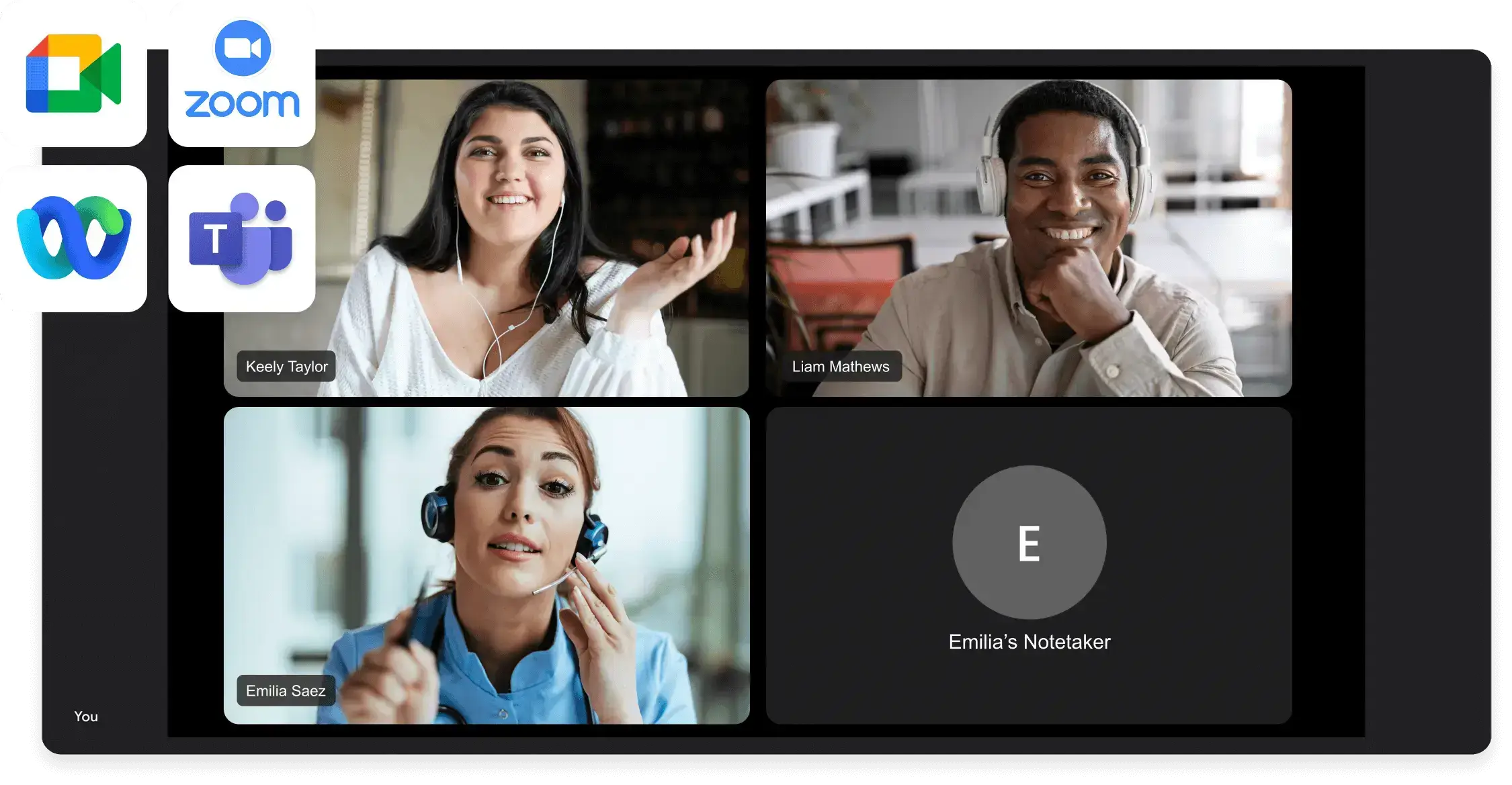 people using virtual conference room for a group call