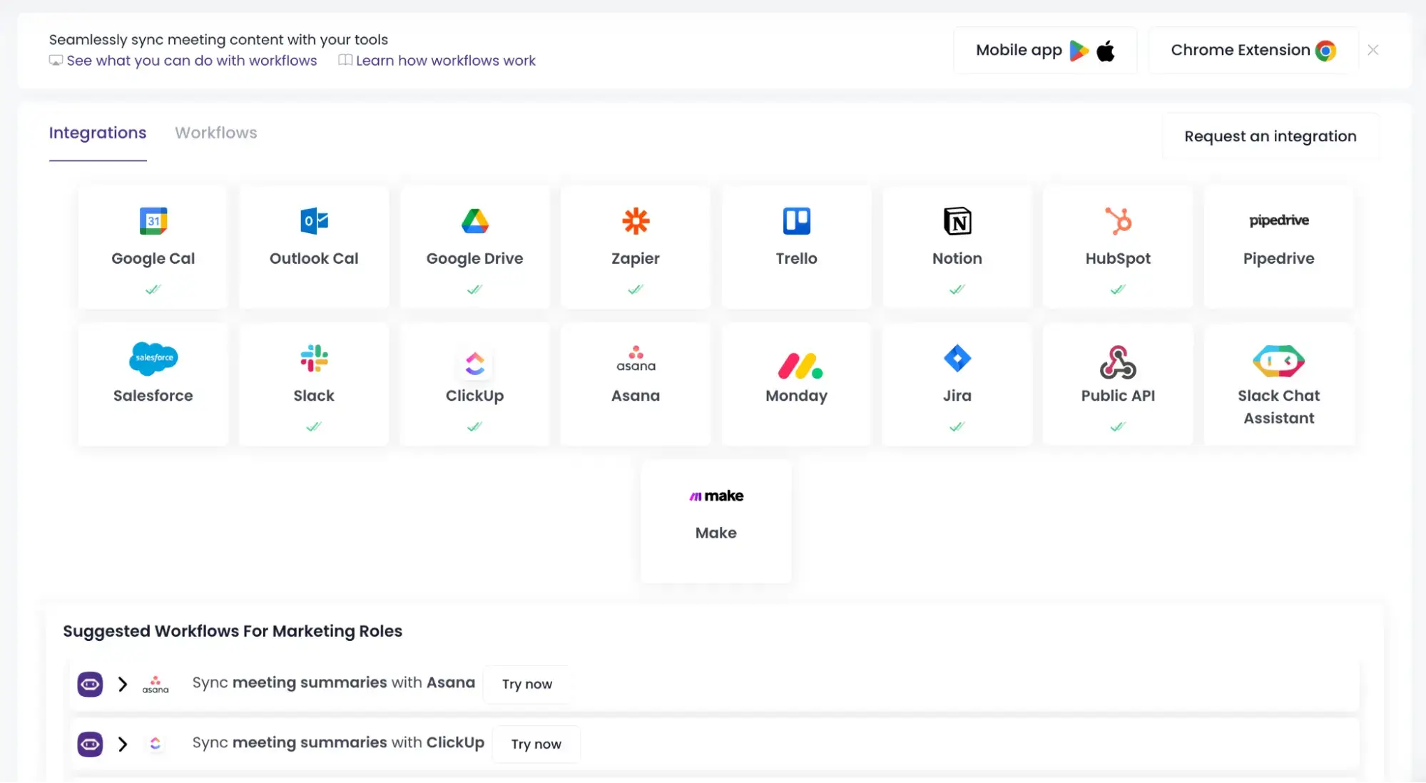 MeetGeek’s integrations