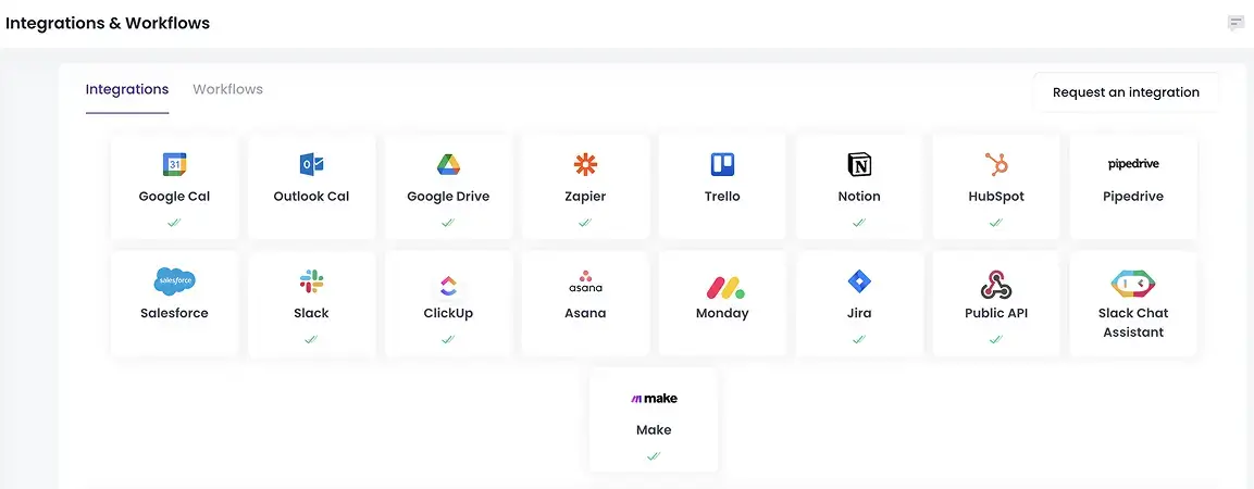 MeetGeek's integrations