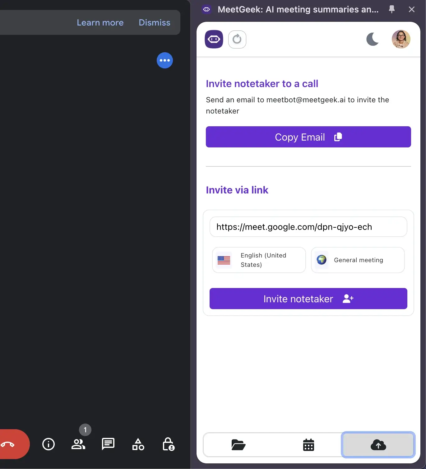 MeetGeek Chrome extension
