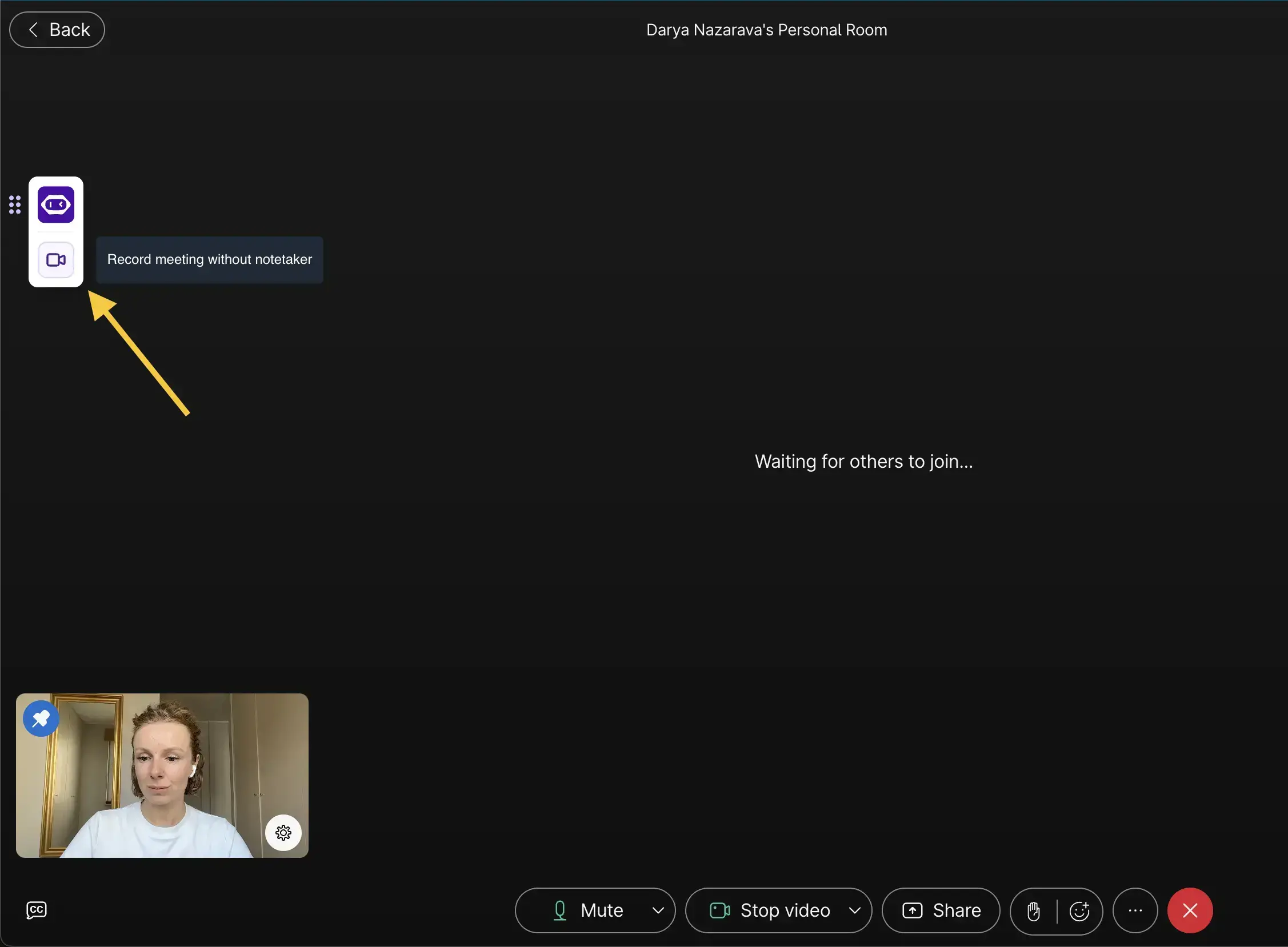 MeetGeek Chrome extension for recording Webex meeting