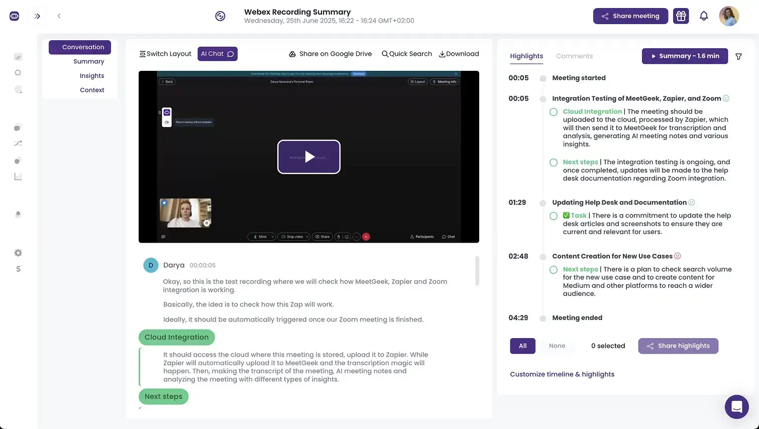 Webex recording transcript