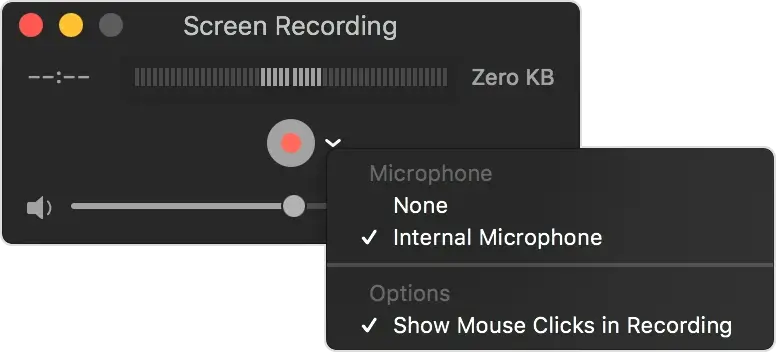 Starting new recording and choosing recording settings