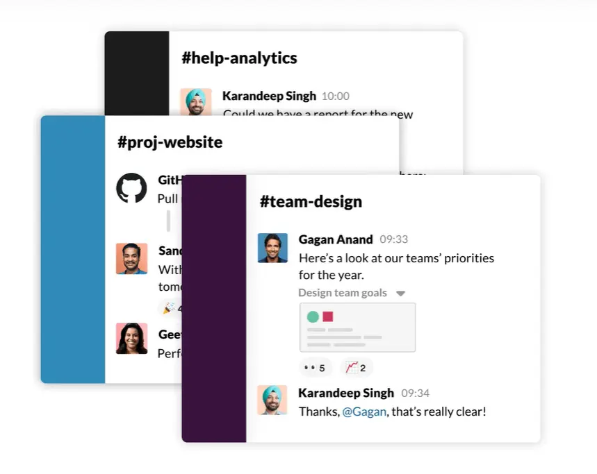 slack chat screenshots