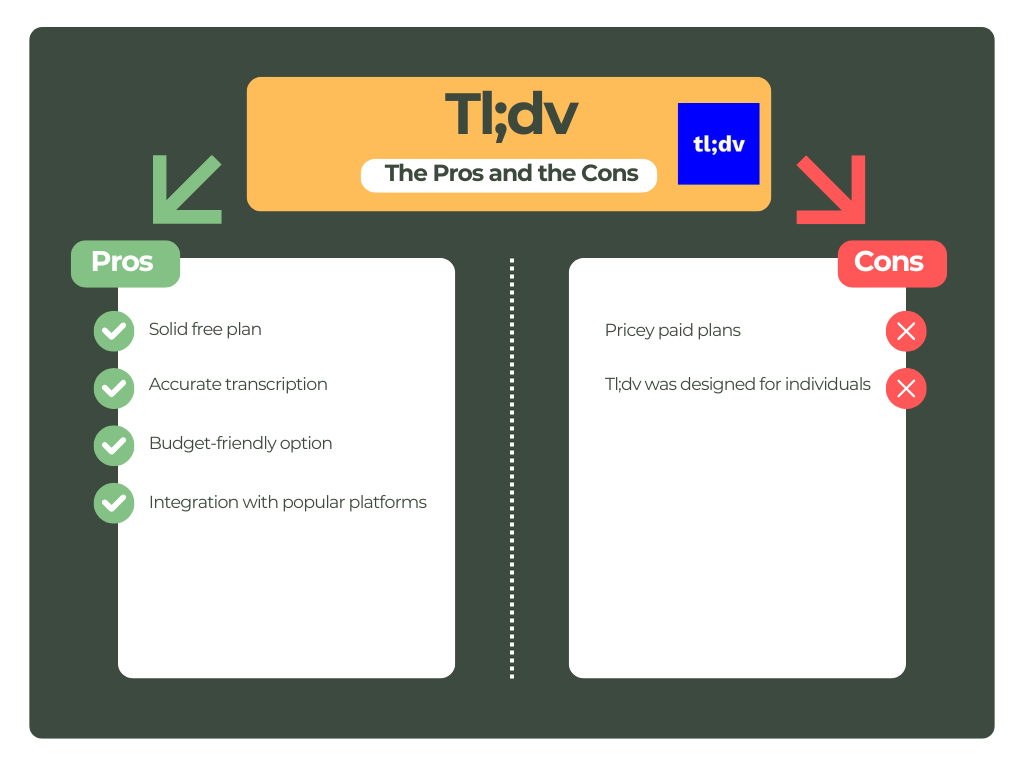 Tl;dv's pros and cons