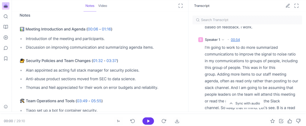 Fireflies AI's features