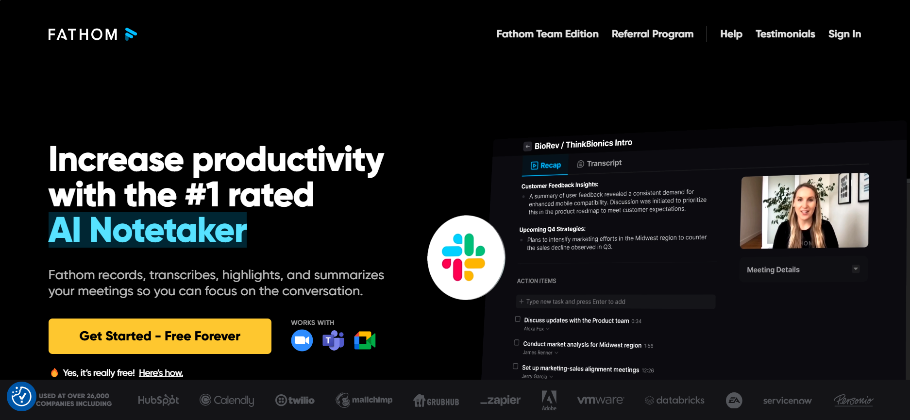 Fathom is a solid AI note-taker
