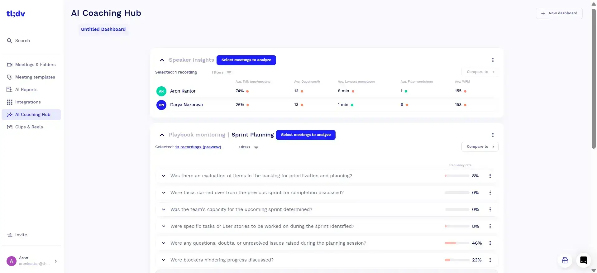 Tl;dv's conversation intelligence features