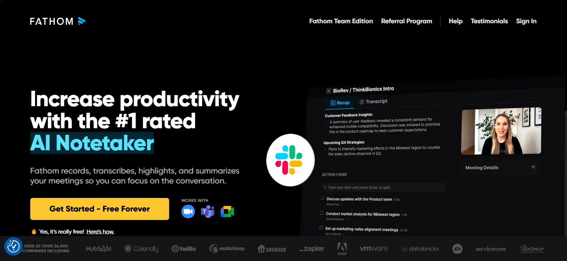 Fathom is a solid AI note-taker