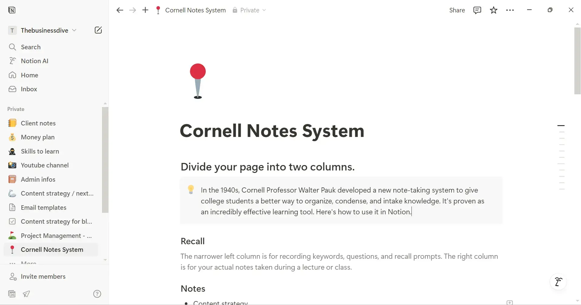 Notion is great for manual note-taking, and also offers numerous meeting templates