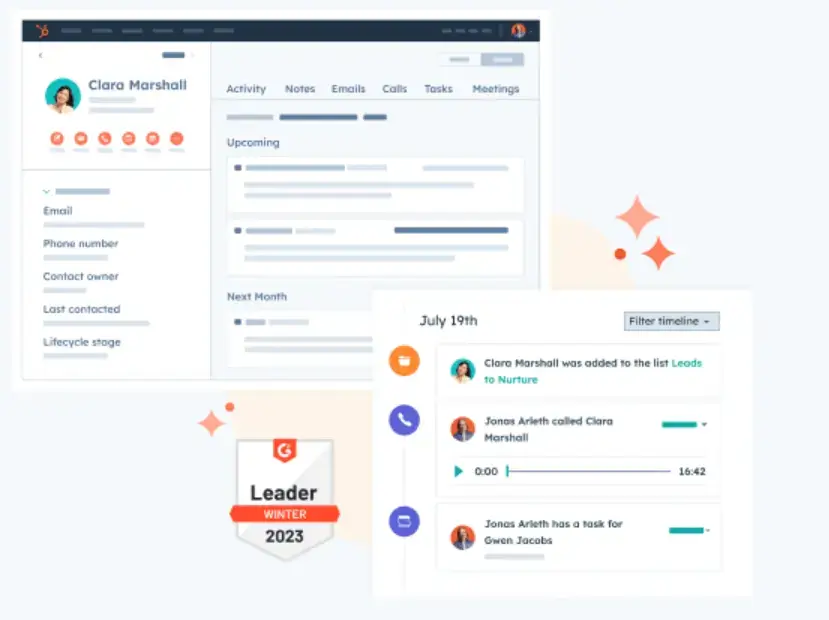 hubspot contact card