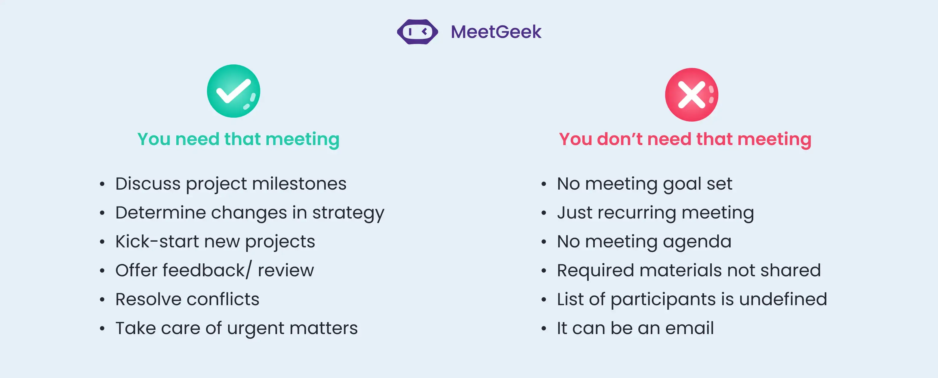 criteria to decide if you need that extra team meeting or not