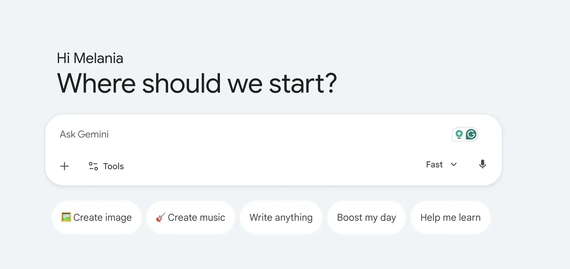 Google Gemini search box