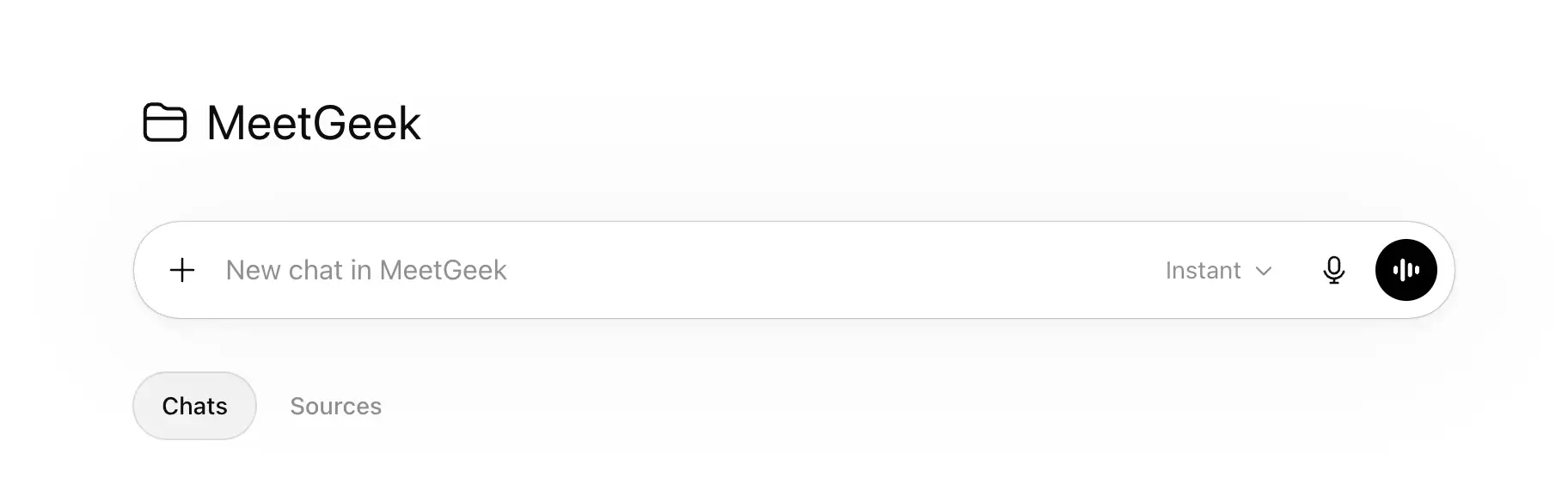 New chat in the MeetGeek folder in ChatGPT
