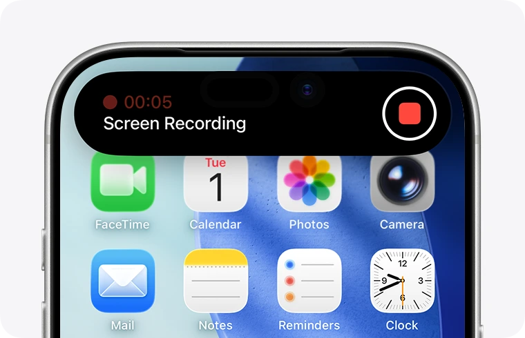 iPhone screen recording