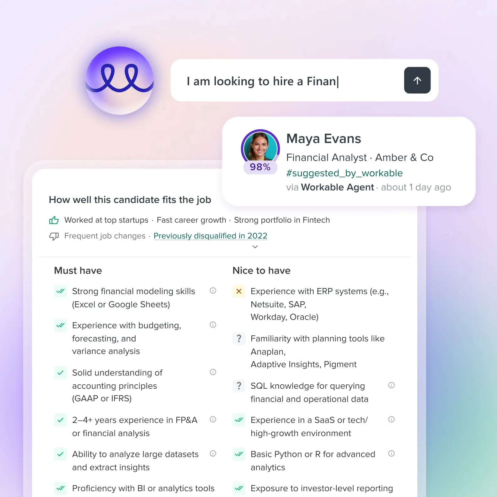 Candidate details in Workable