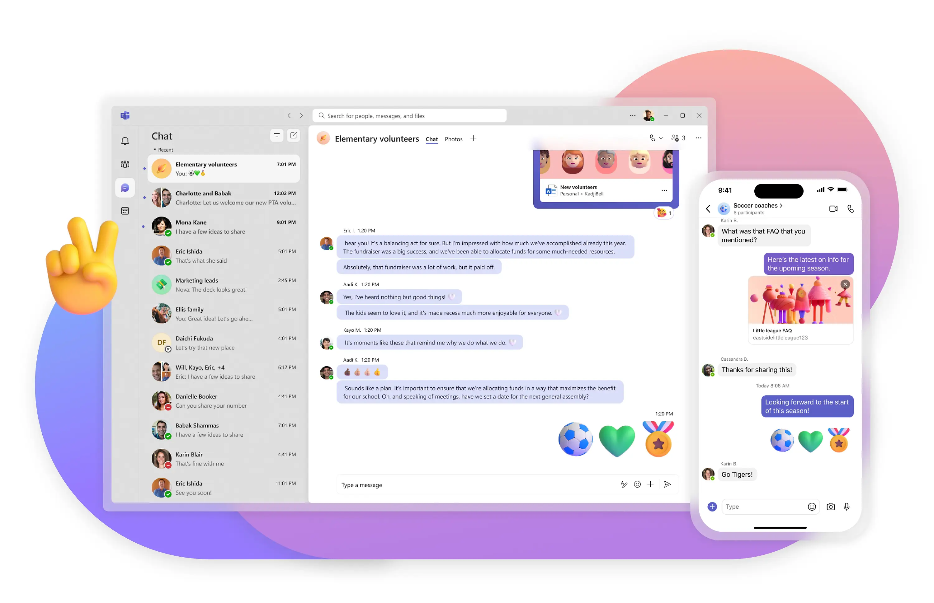 Microsoft Teams chat on desktop and mobile