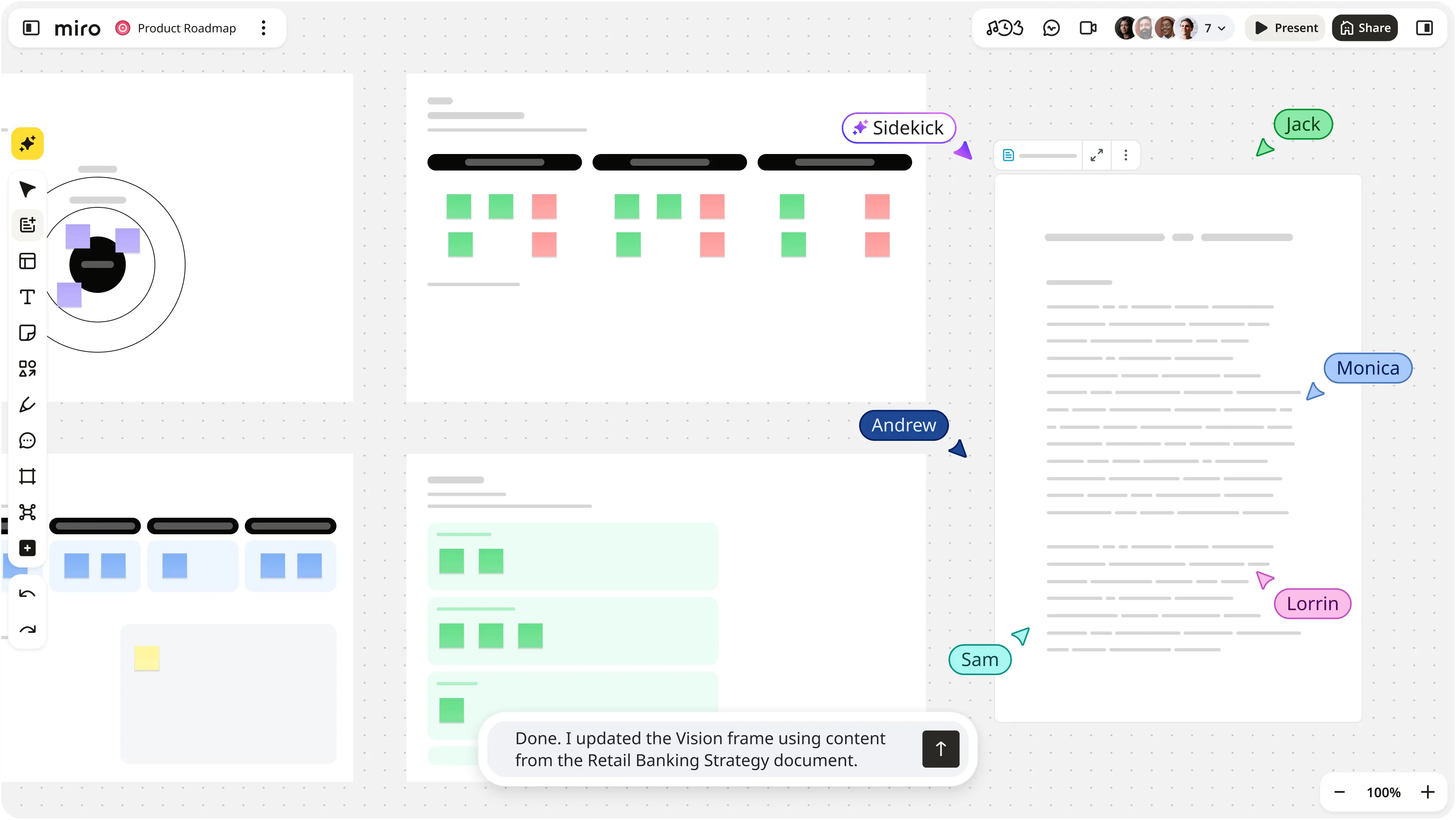 Miro Product Roadmap Interface