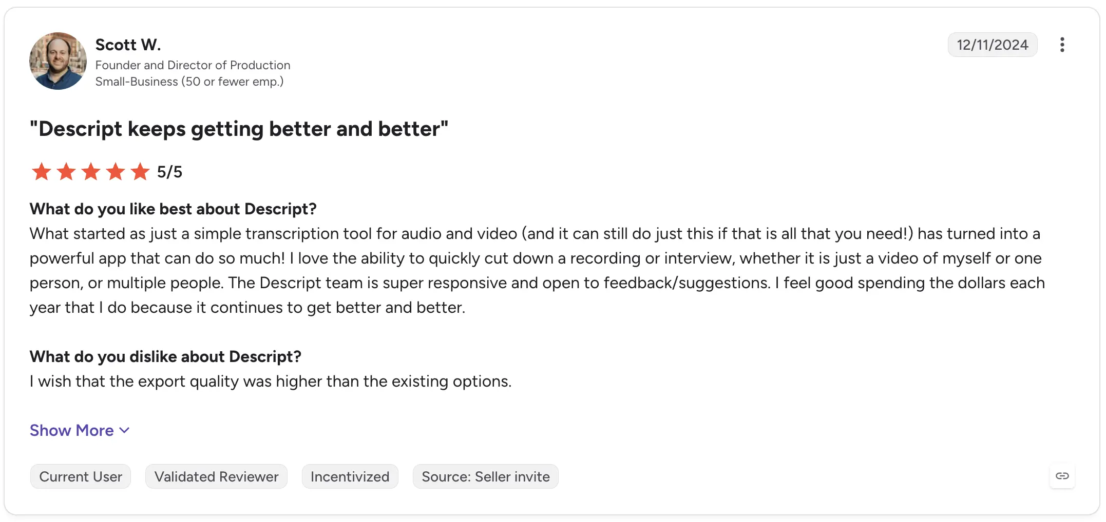 Descript G2 review