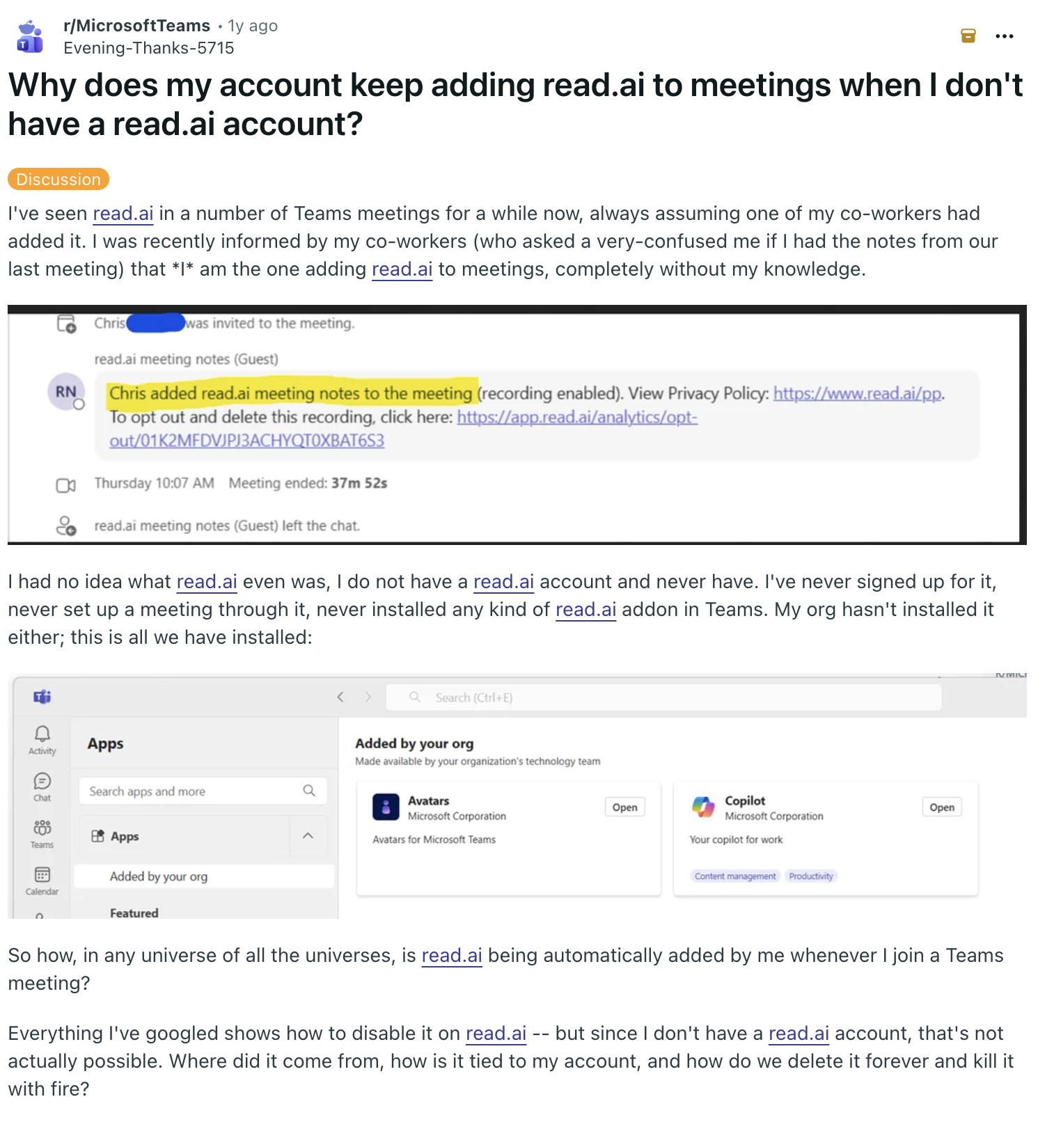 Read AI review on Reddit 