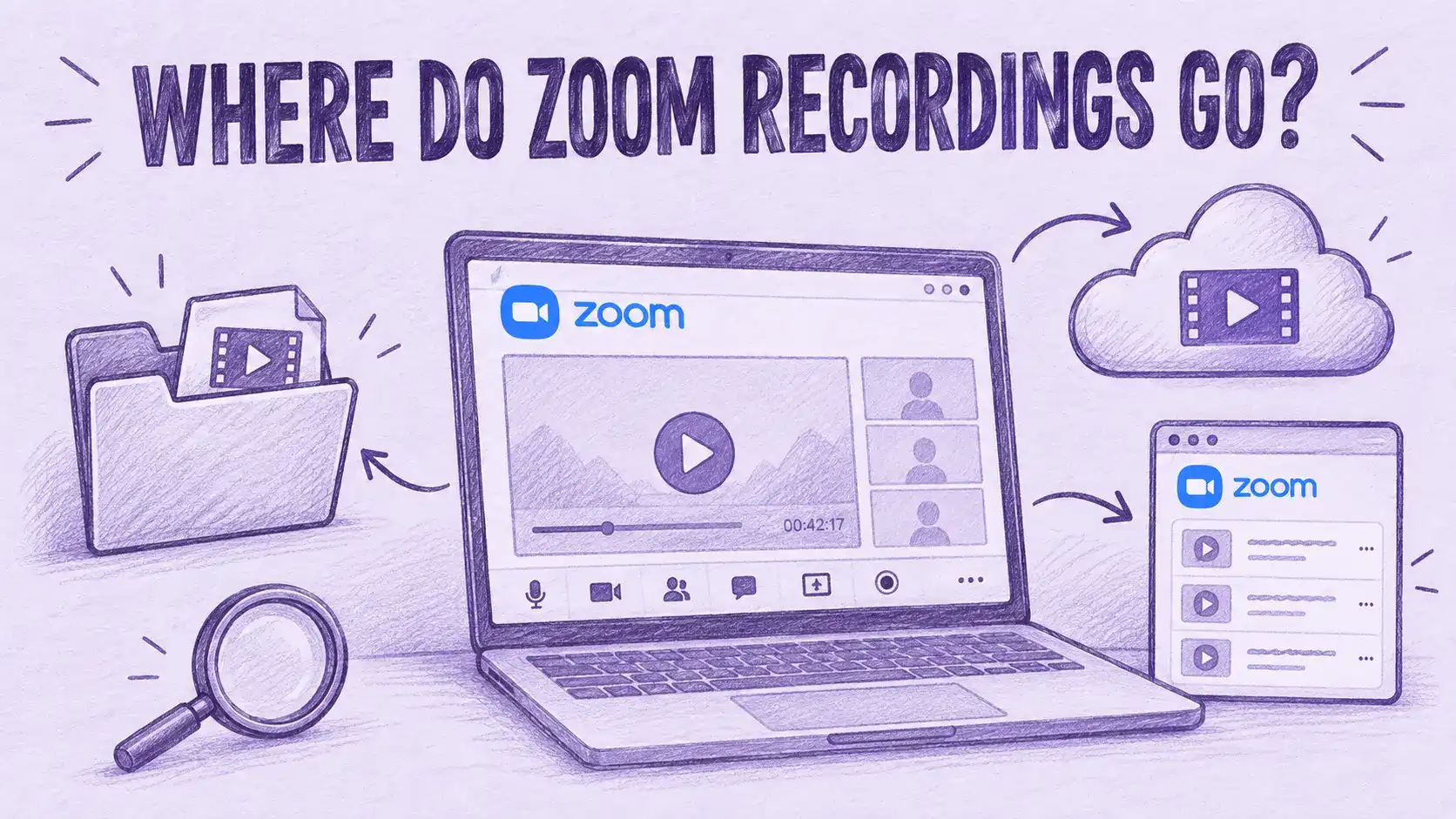 Where Zoom recordings are saved on a computer and in the Zoom cloud