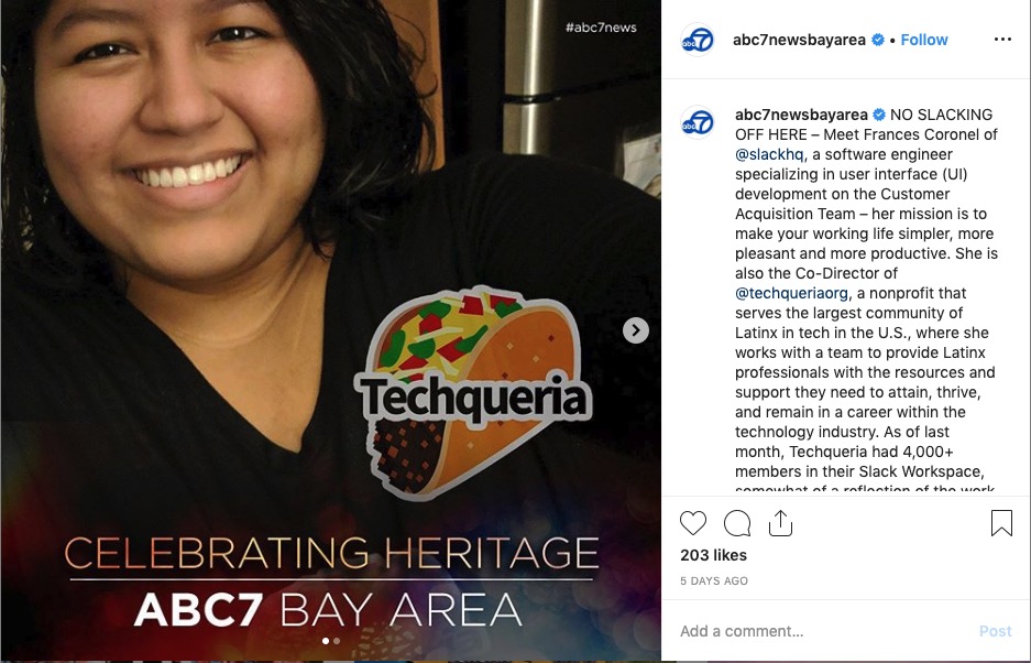 Featured on ABC7 News for Techqueria Leadership Work