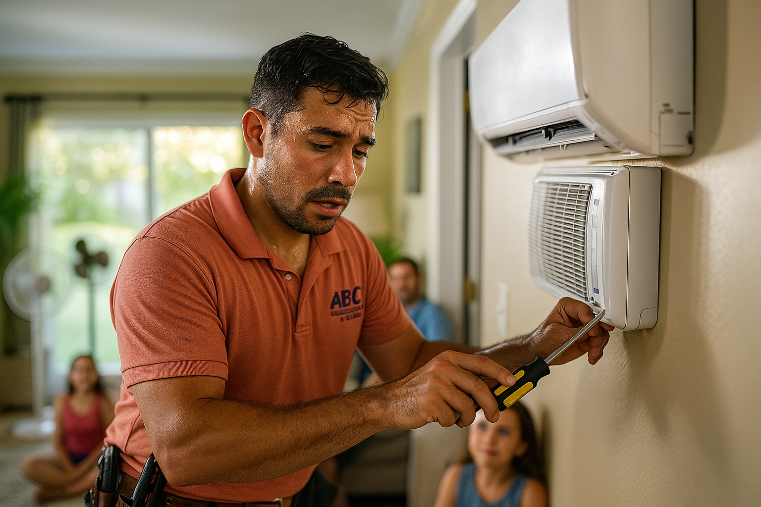 HVAC Technician explaining the cost of repairs to a customer.
