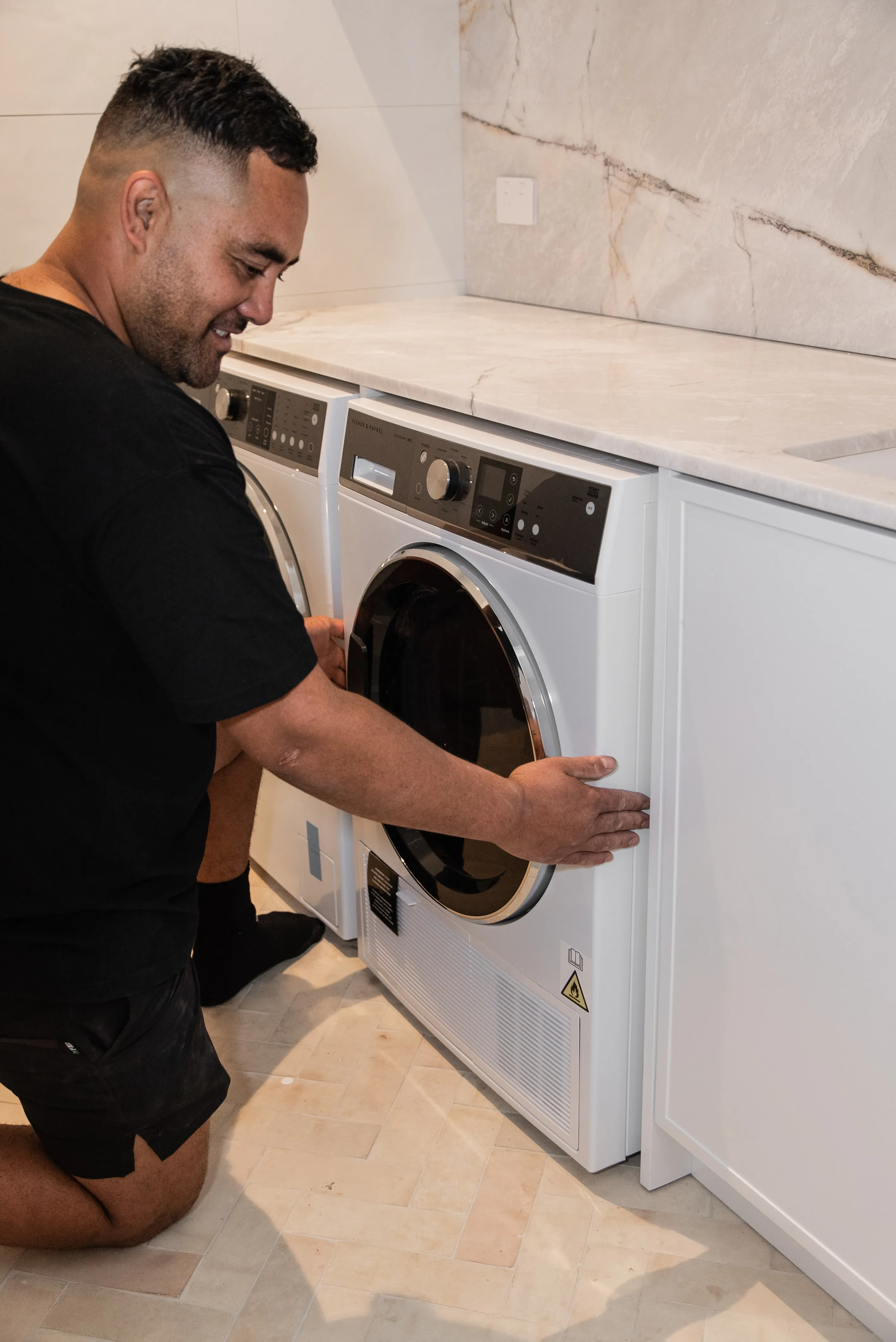 ed installing a washing machine