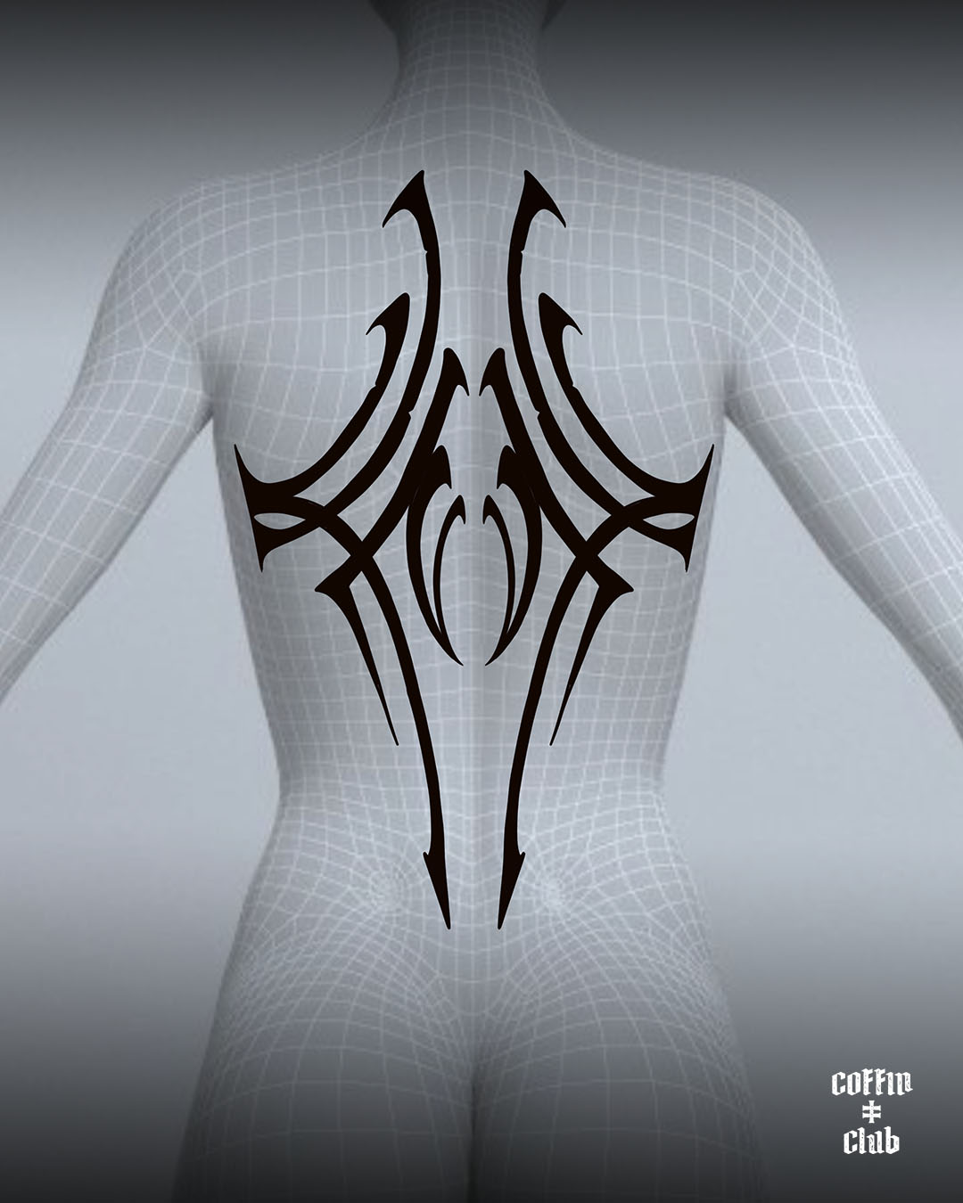 Psykart en guest au Coffin Club de Lausanne avec ses tattoos blackwork ornementaux.