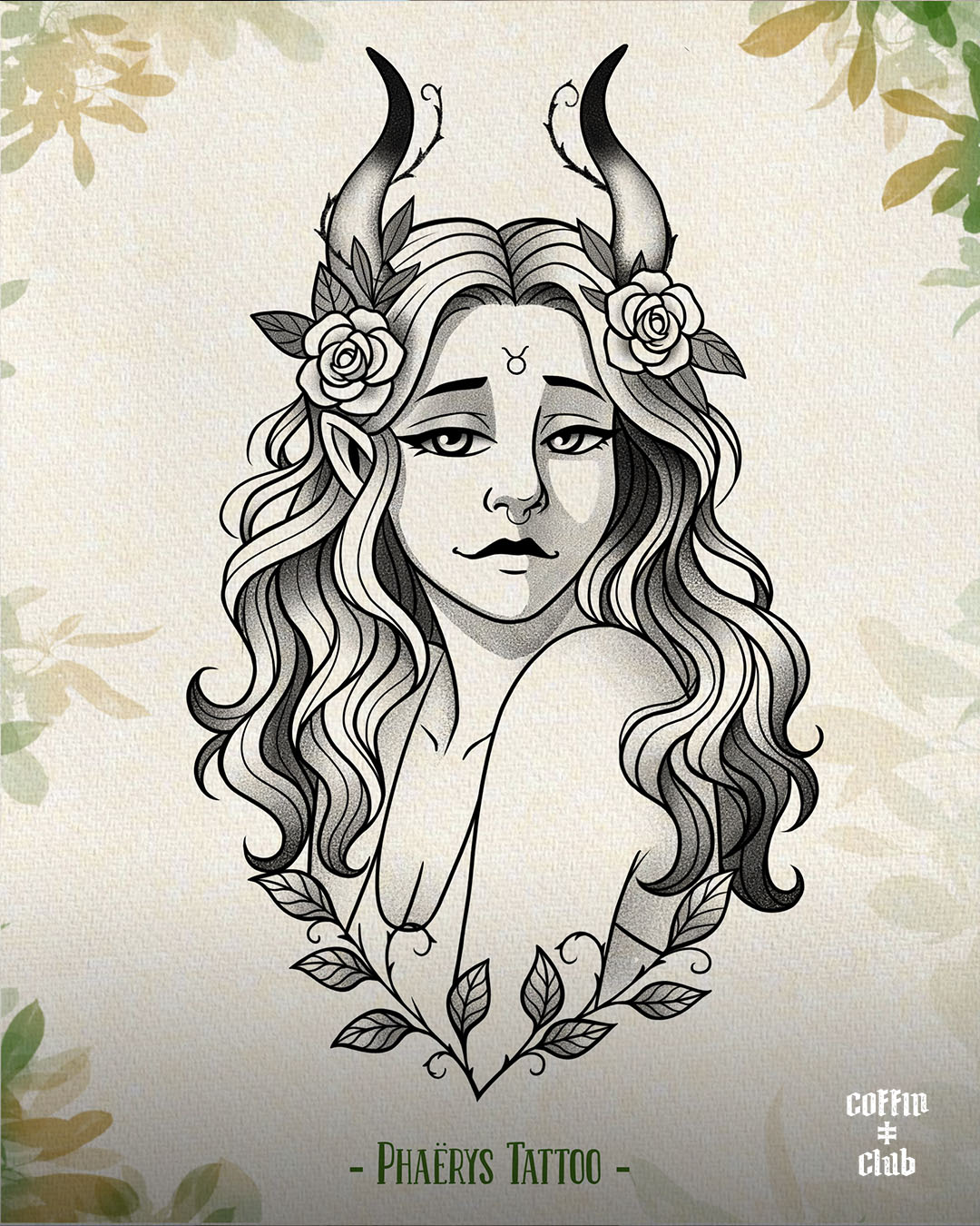 La tatoueuse spécialisée en illustration au Coffin Club de Lausanne.