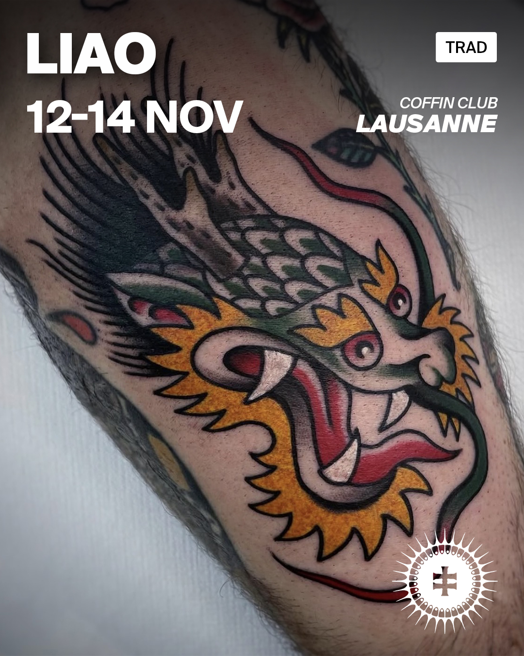 Le tatoueur trad LIAO au Coffin Club de Lausanne