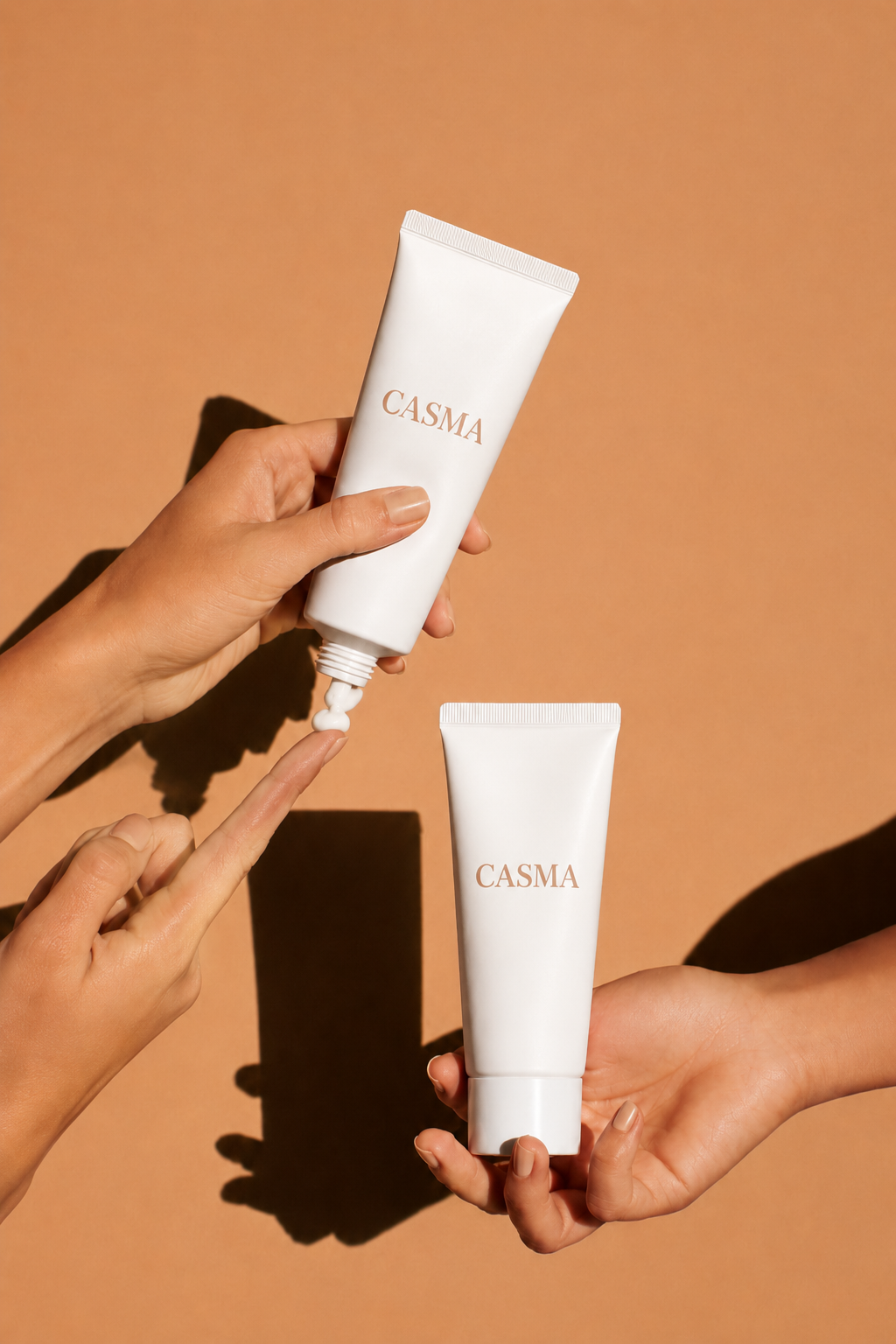 CASMA-branded tubes presented in hand