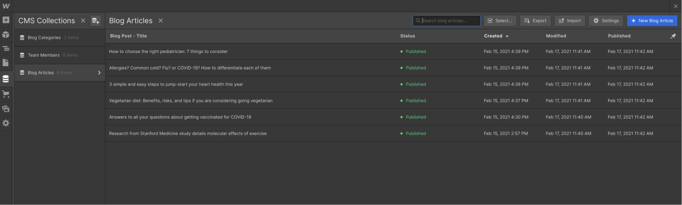 CMS Collection- Medica App X Webflow Template