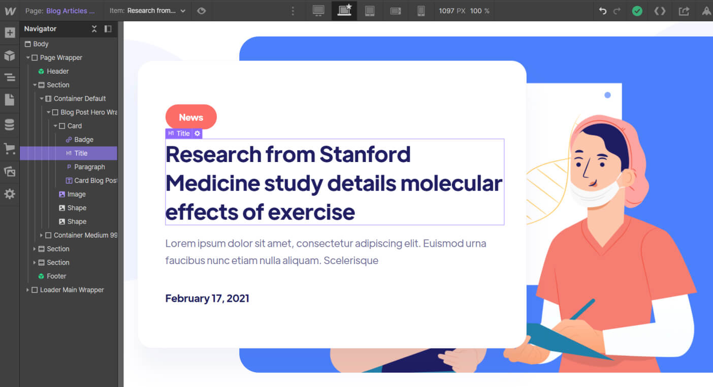 CMS Page - Medica App X Webflow Template 
